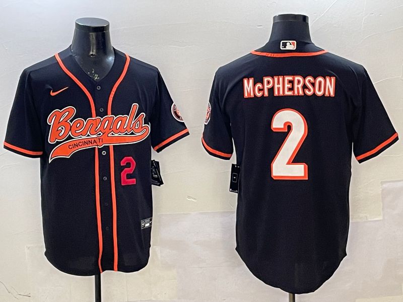 Men Cincinnati Bengals #2 Mcpherson Black Joint Name 2025 Nike Limited NFL Jersey style 4